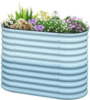 KING BIRD Raised Garden Bed 2.85 ft Tall 6 in 1 Galvanized Planter Garden Box Outdoor for Gardening, Deep Root Vegetables, Flowers 47.2X23.6X34.2 in, Light Blue by GreenHaven Gardens