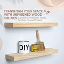 Homeforia 24 inch Wood Floating Shelves, High End Solid Natural Wood 24inch Floating Shelf for Wall, Unfinished Wooden 24 inches Floating Shelves, Heavy Duty Bracket, 24 X 6.5 X 1.75 in, Set of 2 by CozyNest Decor