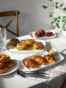 DOWAN Serving Platters and Trays for Wedding Decor, 16"/14"/12" Serving Dishes for Entertaining, White Porcelain Plates Set of 3 by CozyNest Decor