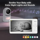 VTech Advanced HQ Max Twin 7" Digital Video 2-Cameras Baby Monitor with Pan Tilt Zoom, Long Battery Life 5000mAh, IPS Screen, Adaptive Multi-Color Night Light, 2-Way Talk, HQ Display, No WiFi, White by TinyTreasures Baby Boutique