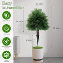 20" Artificial Cedar Topiary Ball Trees with Ground Spike, 2 Pack UV Resistant Artificial Shrubs, Fake Evergreen Artificial Plant Brush for Indoor Outdoor Front Porch Garden by GreenHaven Gardens