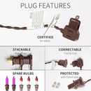 300LIGHTS(2*150L) PURPLE Extra-Bright With End Connectors Halloween Decorative Lights 19.44m UL Certified Mini String Light Set Waterproof for Halloween Home Garden Christmas Tree Party Patio by CozyNest Decor