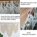 large macrame wall hanging - Boho Tapestry Macrame Wall Decor Art- Chic Bohemian Handmade Woven Tapestry Home Decoration for Bedroom Living Room Apartment Wedding Party - 43"x32" (Beige-fringe) by CozyNest Decor