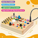 Joyreal Montessori Toddler Busy Board, 19 Led Wooden Sensory Board Educational Toy, Montessori Toys for 1-6 Year Old, Travel Toys Gifts for Toddlers Boys and Girls by TinyTreasures Baby Boutique