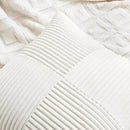 Fancy Homi 2 Packs Cream White Big Decorative Throw Pillow Covers 24x24 Inch for Living Room Couch Bed, Farmhouse Boho Home Decor, Soft Corss Corduroy Patchwork Accent Square Cushion Case 60x60 cm by CozyNest Decor