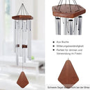 ASTARIN Memorial Wind Chimes for Outside, 30'' Deep Tone, Sympathy Wind-Chime Personalized with 6 Tuned Tubes, Elegant Chime for Garden Patio Balcony and Home Silver by CozyNest Decor