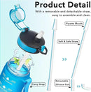 Enerbone Water Bottle, Leakproof BPA & Toxic Free, Motivational Water Bottle with Times to Drink and Straw, Fitness Sports Water Bottle with Strap for Office, Gym, Outdoor Sports by CozyNest Decor