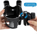 Accmor Universal Cup Holder with Hook, Stroller Cup Holder with Phone Holder, 360° Rotatable Large Caliber Designed Bottle Holder for Stroller, Bike, Wheelchair, Walker, Scooter by TinyTreasures Baby Boutique