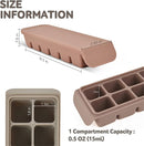 Silicone Freezer Trays with Lid,0.7oz 12 Section-Leak Proof Silicone Freezer molds for Homemade Baby Food Breastmilk, Purees, Vegetables, Fruit, Baby Food Jars Ice Tray with Lid BPA Free Brown by TinyTreasures Baby Boutique