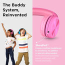 LilGadgets Connect+Wired Kids Headphones for School with Microphone, Volume Limiting & Noise Reduction Over-Ear Headset with Cord, SharePort Technology & SoftTouch Padding, Pink - Kid Headphones by TinyTreasures Baby Boutique