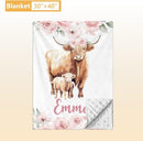 Personalized Baby Crib Bedding Set, 5 Pcs Custom Name Nursery Bedding Set, Pink Highland Cow Baby Bedding Set for Girl, Double Layer Baby Crib Sets, Customized Gifts for Toddlers Kids Infants by TinyTreasures Baby Boutique