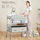 BabyBond Portable Baby Changing Table with 2 Storage Baskets, Foldable Changing Table Dresser Waterproof Diaper Changing Table Height Adjustable Changing Station for Infant and Newborn(Beige) by TinyTreasures Baby Boutique