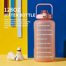 64oz,100oz,128oz Large Motivational Water Bottle with Time Marker, Leakproof & BPA Free Half Gallon Big Water Bottle with Straw Handle Tritan Frosted Water Jug for Gym,Fitness,Outdoor Sports by CozyNest Decor