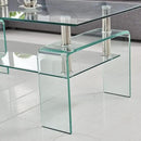 Glass Coffee Table for Living Room, Modern Rectangle All Tempered Glass Table 8mm Clear Transparent Top Home Furniture for Small Space Bearing 220LB by CozyNest Decor