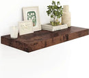 12" Deep Rustic Brown Floating Shelves,Over Toilet Long Wall Mounted Modern Farmhouse 36 inches,Wall Shelves with Invisible Brackets for Bedroom, Bathroom, Living Room, Kitchen, Set of 1 by CozyNest Decor