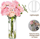 Clear Flower Vase, Non-breakable Vases, 4" W x 8" H, Acrylic Vase, Aesthetic Room Decor Cylindrical Modern Flower Vases for Table Centerpiece, Home Decor, Women Floral Arrangement Gift by GreenHaven Gardens