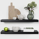 Homeforia Black Floating Shelves 30 inches Long, High End Solid Real Wood 30 inch Floating Shelf for Wall Mounted, Black Wooden 30in Floating Shelves, Heavy Duty Bracket, 30 X 6.5 X 1.75 in, Set of 2 by CozyNest Decor