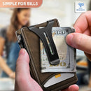 BULLIANT Men Wallet,Money Clip Wallet Slim For Gift Men 9Cards-Metal Credit Card Case in Magnetic Leather Flip by TinyTreasures Baby Boutique
