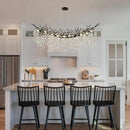 Modern Black Rectangle Crystal Tree Branch Chandelier, 55" 16-Light K9 Crystal Chandeliers for Dining Room, Rectangular Dining Room Chandelier Over Table,for High Ceiling,Kitchen by CozyNest Decor