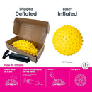 Edushape Original Sensory Ball for Baby - 7" Deflated with Pump, Yellow, Enhances Gross Motor Skills for Kids 6 Months & Up by TinyTreasures Baby Boutique