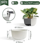 T4U Plant Pots 8 Inch, 2 Pack Self Watering Indoor Planter with Drainage Hole, Shallow Plant Pot, Home Decor Flower Pots for Plants, Herbs, Garden, White by GreenHaven Gardens