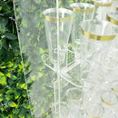 Tableclothsfactory 20 Pack | 3" Clear Acrylic Glass Holder Hooks for Double Side Display On Champagne Rack Stand by CozyNest Decor