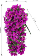 Faux Bougainvillea Artificial Flowers Plants for Outdoors Outside Decoration, 2 pcs Purple Fake Flowers UV Resistant Look Real Silk Long Trailing Vines for Front Door Porch Planter Urn Patio Garden by CozyNest Decor