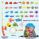CozyBomB™ Magnetic Fishing Toys Game Set for Kids | Water Table Bathtub Kiddie Pool Party & Pole Rod Net, Plastic Floating Fish Toddler Color Ocean Sea Animals Birthday Age 3 4 5 6 Year by TinyTreasures Baby Boutique