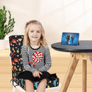 Toddler Booster Seat for Dining Table, Kids Booster Seat for Kitchen Chair with Backrest and Adjustable Straps, Non-Slip Portable PU Waterproof Travel Camping Eating Baby Booster Increasing Cushion by TinyTreasures Baby Boutique