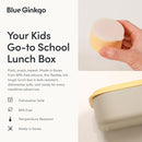 BLUE GINKGO Silicone Lunch Box Set – Durable Heavy-Duty Silicone Bento Box, Microwave, Freezer, Dishwasher Safe – Airtight, BPA Free (Made in Korea, Grey) by TinyTreasures Baby Boutique