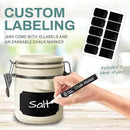 Home Intuition 4-Piece Ceramic Kitchen Canisters Set, Airtight Containers with Wooden Spoons Reusable Chalk Labels and Marker for Sugar, Coffee, Flour, Tea (Off White) by CozyNest Decor