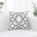 HWY 50 Grey Gray Decorative Throw Pillow Covers 18x18 Inch, Pack of 2 Embroidered Cotton Farmhouse Cushion Cover Pillow Case for Sofa Couch Living Room Bed Bedroon, Geometric Design by CozyNest Decor
