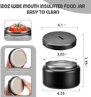 13.5oz Soup Thermo for Hot Food Kids with Buckle Lid Insulated Vacuum Food Jar Wide Mouth Leakproof Stainless Steel Lunch Container (Black) by TinyTreasures Baby Boutique