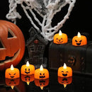 Wondise Halloween Flameless Candles, Pumpkin Battery Operated Candles with Timer, LED Flickering Votive Tealight Spooky Candles for Halloween Decorations Indoor (6 Pack, 1.9" x 1.6") by CozyNest Decor