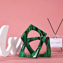 XMGZQ Emerald Green Knot Statue for Coffee Table Centerpiece Decor,Modern Abstract Art Geometric Sculpture and Figurines, Home Decor Accent,Cube Knick Knacks for Shelves,Bookshelf,Entryway,Floating by CozyNest Decor