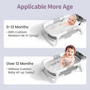 Collapsible Baby Bathtub for Newborn to Toddler (0-18 Month) - Portable Baby Bath Tub for Travel, Newborn Bathtub with Soft Towel and Floating Cushion (Gray) by TinyTreasures Baby Boutique