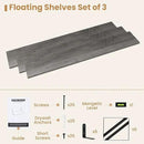 Heimlove 48 Inch Large Floating Bookshelves Set of 3,Wall Mounted Bookshelves,Heavy Duty Bracket Shelves for Living Room,Bedroom,Kitchen,Laundry Room Storage & Decor,Rustic Silver Grey by CozyNest Decor