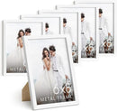 HAUS AND HUES 6x8 White Metal Picture Frames - Photo Frames 6x8 - Features Premium Aluminum, Vertical Hanging, Easel Back for Tabletop, Home, Office (6x8 in, White, Set of 6) by CozyNest Decor