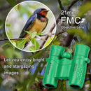 Binoculars for Kids 8x21, Gift for 3-12 Years Boys & Girls, Compact Kids Binoculars High-Resolution Shockproof Mini Binoculars for Bird Watching, Hiking, Camping, Travel Green 301 by TinyTreasures Baby Boutique