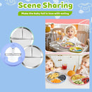 3-Pack Stainless Steel Baby Plates with Suction, BPA-Free Stainless Steel Kids Plates, 9” Divided Toddler Plate for Dishwasher Safe, Non-Slip Silicone Base, Detachable Design (Blue, Gray, Green) by TinyTreasures Baby Boutique