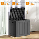 31 Gallon Resin Deck Box, Lockable Patio Outdoor Storage Box for Furniture, Garden Tools and Tools Storage, Waterproof Outside Storage Boxes - Black by GreenHaven Gardens