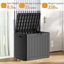 31 Gallon Resin Deck Box, Lockable Patio Outdoor Storage Box for Furniture, Garden Tools and Tools Storage, Waterproof Outside Storage Boxes - Black by CozyNest Decor