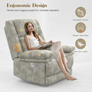 Recliner Chair for Adults, Oversized Manual Pull Tab Reclining Chair, 2-Tier Cushions, Minimalist Style Single Sofa for Living Room, RV (Polished Microfiber) by CozyNest Decor