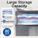 4 Tier Shelf Hanging Closet Organizer, Dual-Row 8 Pocket Cloth Hanging Shelf with 3 Sturdy Hooks for Storage, Foldable (Grey) by CozyNest Decor