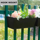 Wall Hanging Planters for Outdoor Plants 16 Inch Large Metal Fence Pots with Hooks for Outside Garden Balcony Plants 3PCS（Black） by CozyNest Decor