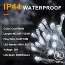 KNONEW 403ft 1000 LED String Lights Outdoor Christmas Lights 8 Modes & Timer Fairy Light Plug in Waterproof LED String Lights for Xmas Yard Tree Wedding Party Holiday Decorations (Cool White) by GreenHaven Gardens