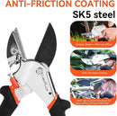 8" Professional Heavy Duty Anvil Pruning Shears with Anti-Rust SK-5 Blades, Garden Shears for Dry Stems and Small Branches, Gardening Scissors, Clippers for Wood, Non-Slip Handle. | LFXP1108S by GreenHaven Gardens