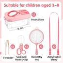 2Sets Bug Catcher for Kids- Sturdy Kids Bug Catching Kit Gifts with Collector Butterfly Net Tweezer, Bugs Habitat Outdoor Explorer Kit for Age 3 4 5 6 7 8, 8Pcs, Pink by TinyTreasures Baby Boutique