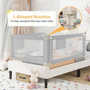 BABY JOY Bed Rail for Toddlers, 47''Long, Height Adjustable & Foldable Baby Bed Rail Guard w/Storage Pocket & Double Safety Child Lock for Kids Twin Double Full Size Queen King Mattress (Grey) by TinyTreasures Baby Boutique