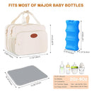 PIIOSER Insulated Baby Bottle Bag with Ice Pack, Breastmilk Cooler Compatible with Wearable Breast Pumps & Accessories - Breastfeeding On The Go for Nursing & Working Moms, Cream by TinyTreasures Baby Boutique
